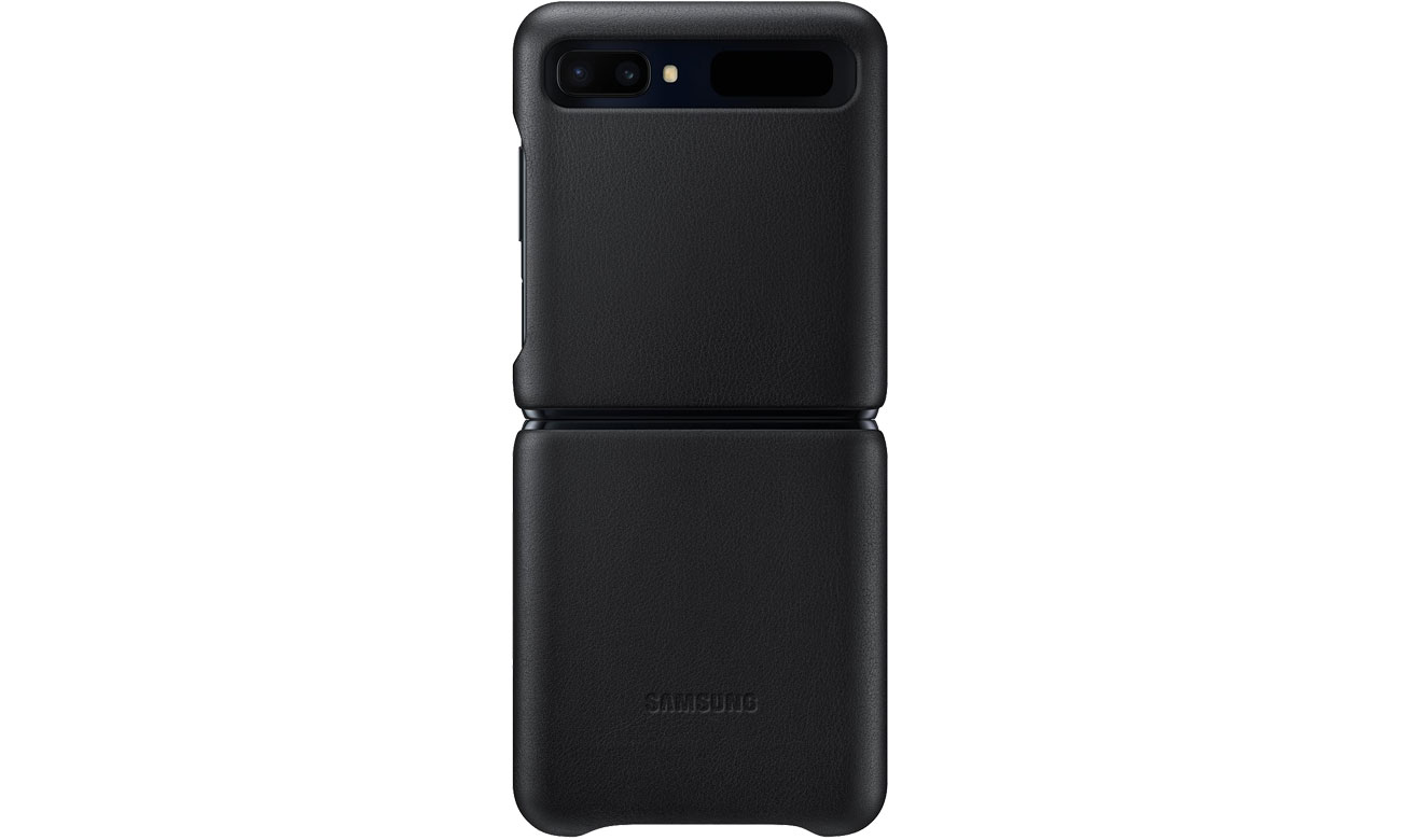 Etui Samsung Leather Cover do Galaxy Z Flip / Z Flip 5G czarny EF-VF700LBEGEU