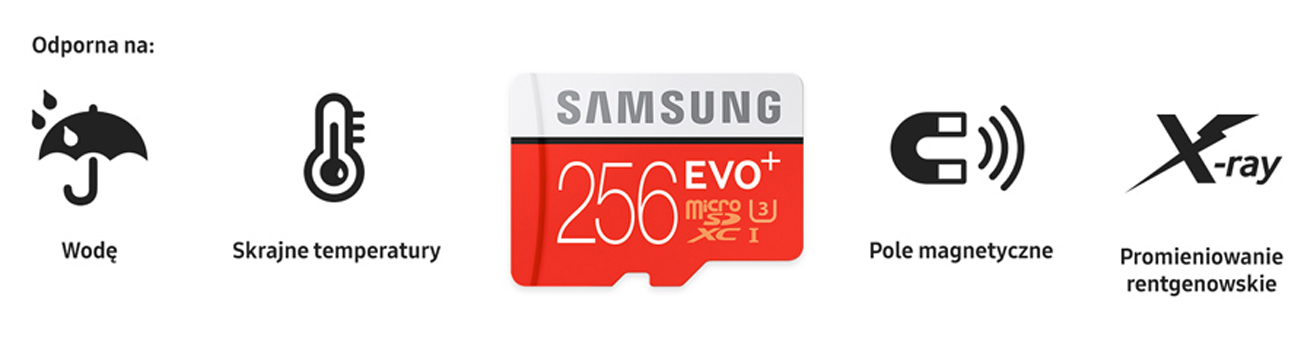 Samsung 256GB microSDXC Evo+ zapis 90MB/s odczyt 95MB/s MB-MC256DA/EU