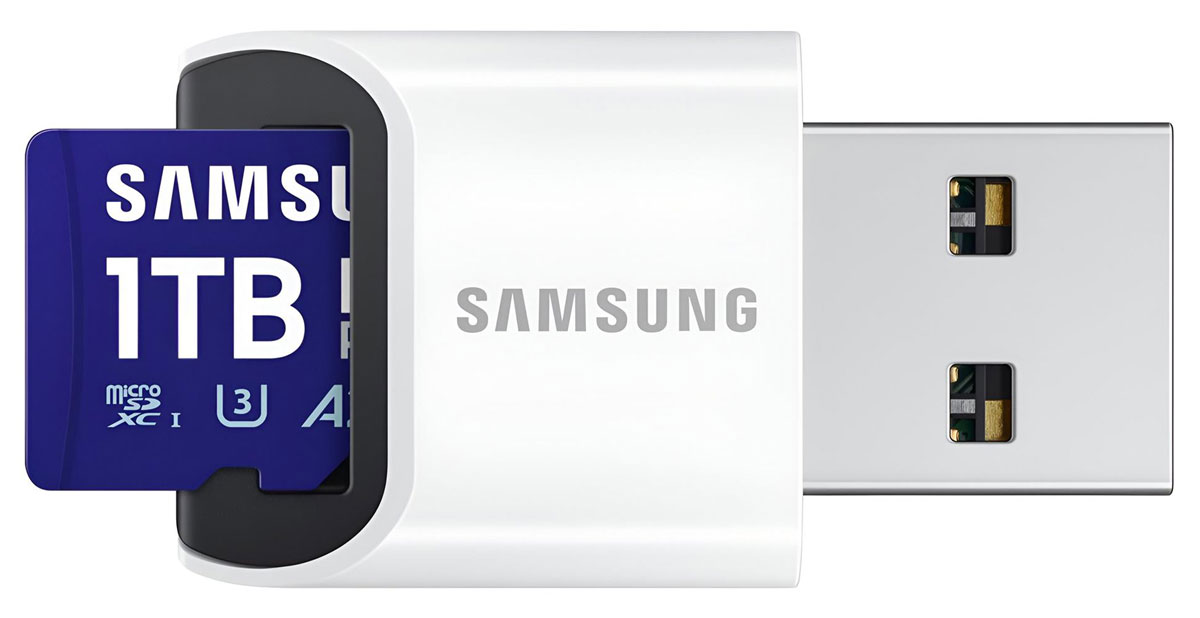 Karta pamięci Samsung 1 TB microSDXC PRO Plus 180 MB/s z czytnikiem (2023) - Widok ogólny