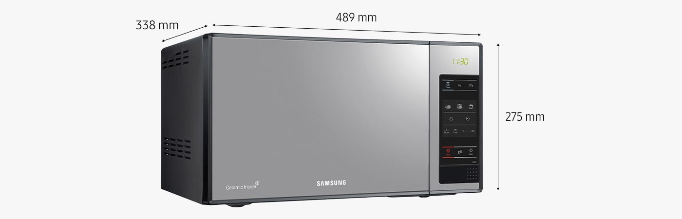 wymiary wolnostojącej mikrofali Samsung