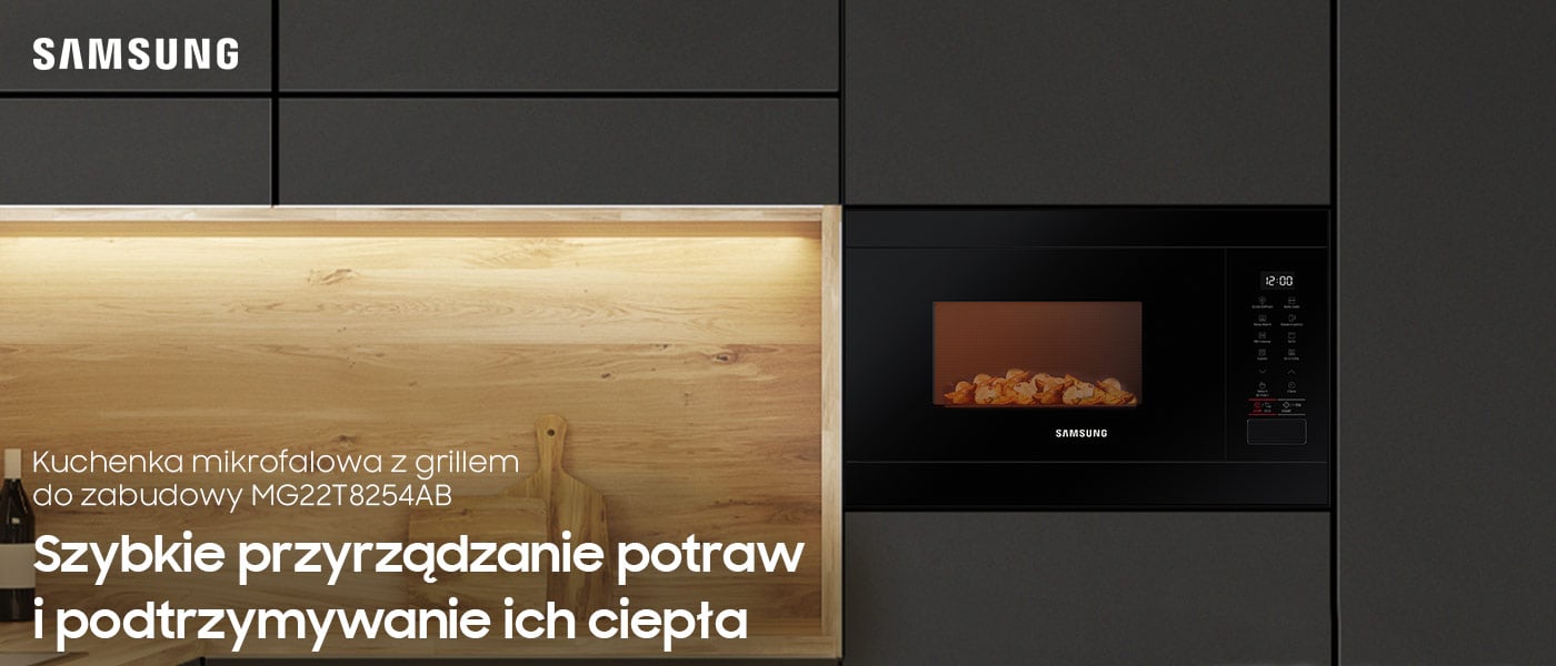 Kuchenka mikrofalowa z grillem do zabudowy Samsung MG22T8254AB w ofercie Neonet