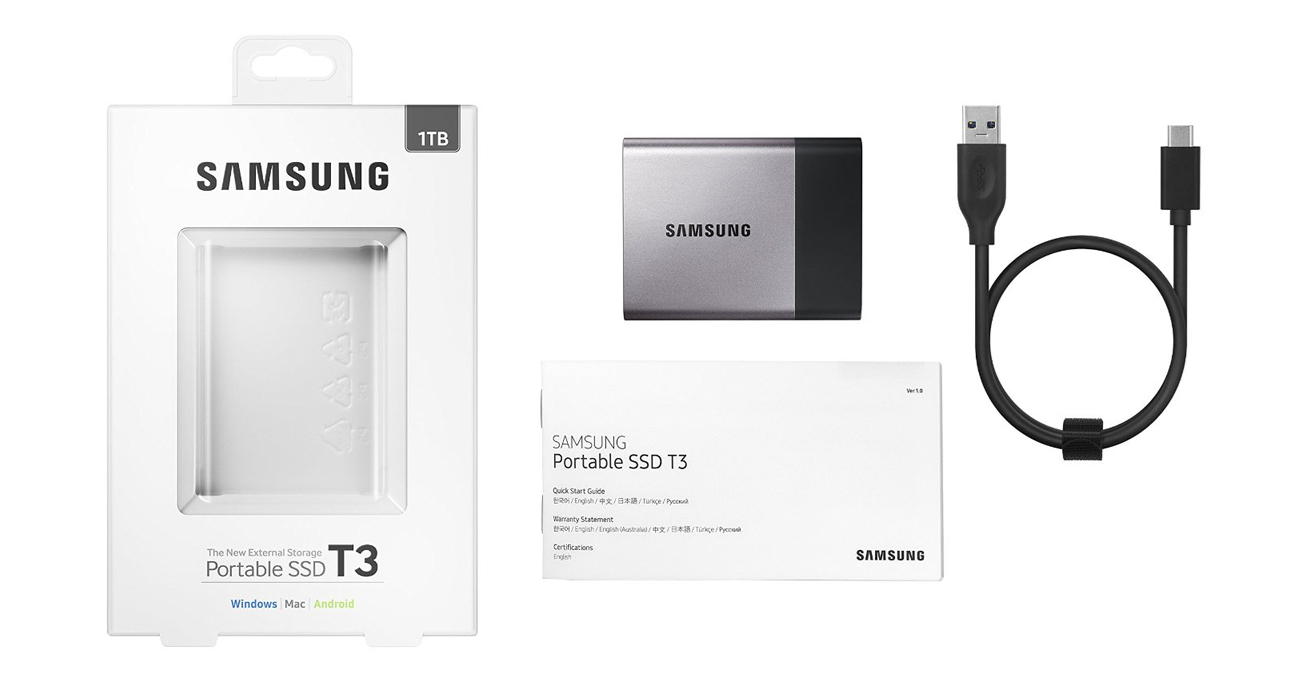 Samsung 1TB T3 Portable SSD czarny USB 3.1 Type-C