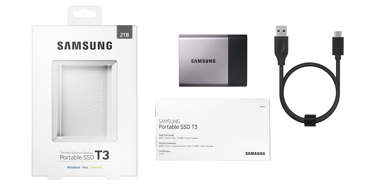 Samsung 2TB T3 Portable SSD czarny USB 3.1 Type-C