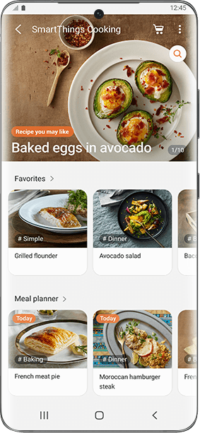 Zestaw przepisów w aplikacji SmartThings Cooking