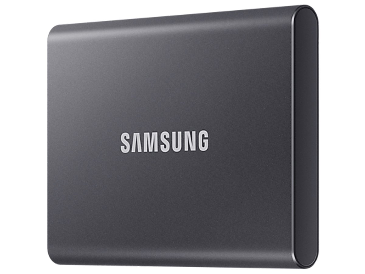 Dysk Samsung Portable SSD T7 USB 3.2 Gen. 2 Szary - Widok od przodu pod kątem