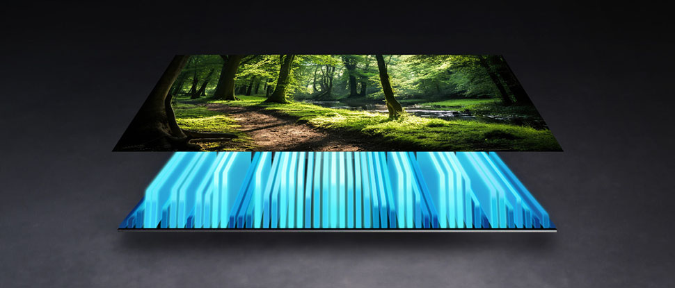 970x415 picture quality quantum matrix technology slim pc Technologia Quantum Mini LED Slim w Telewizorze Samsung Mini LED Neo QLED QN77F. Telewizor dostępny w sklepach XKOM