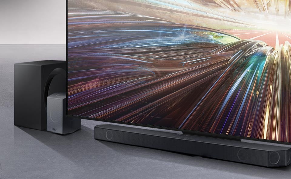 połącz swój telewizor Samsung qn800d z soundbarem Samsung, by usłyszeć dźwięk w jeszcze lepszej jakości połącz swój telewizor Samsung qn800d z soundbarem Samsung, by usłyszeć dźwięk w jeszcze lepszej jakości