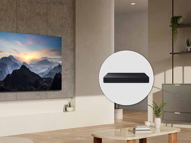 664x498-wireless-one-connect pc Bezprzewodowy Moduł One Connect w telewizorze Samsung Mini LED Neo QLED 8K QN990F dostępny w sklepach X-kom