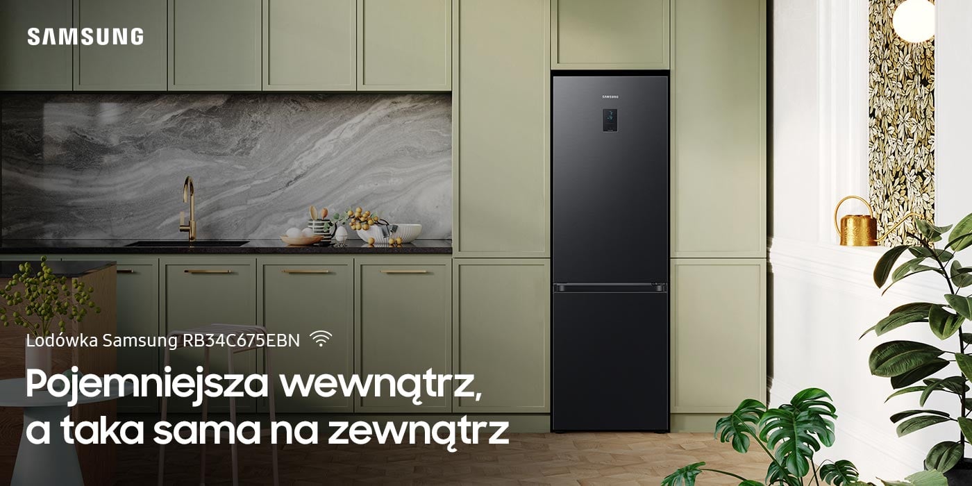 Ciemna lodówka Samsung Grand+ RB34C675EBN z panelem sterowania - Neonet