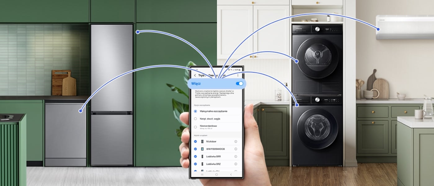 Lodówka Samsung z możliwością sterowania za pomocą aplikacji SmartThings.