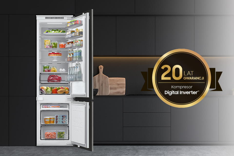 chłodziarko-zamrażarka do zabudowy brb80f30bef0eo z kompresorem Digital Inverter