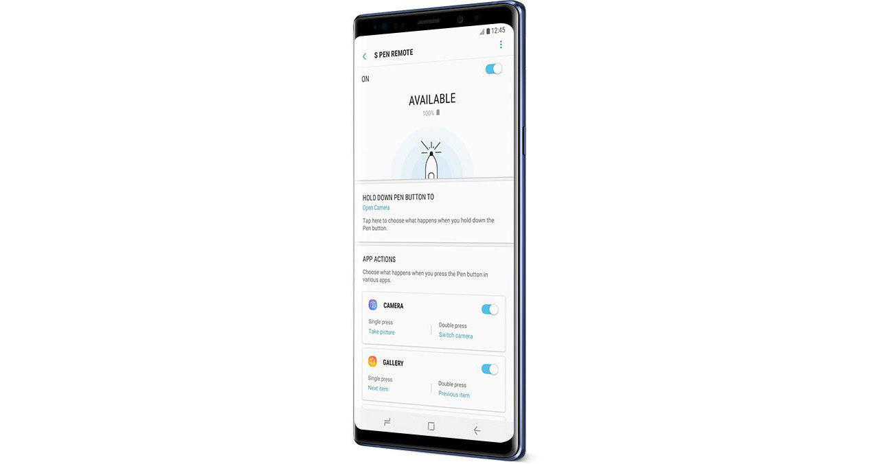 S Pen do Galaxy 9 Własne ustawienia