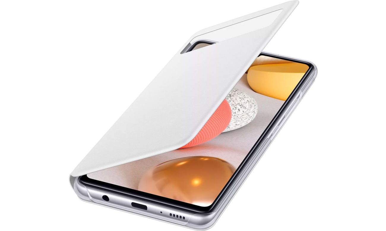 Etui Samsung S View Wallet Cover do Galaxy A42 5G biały EF-EA426PWEGEE