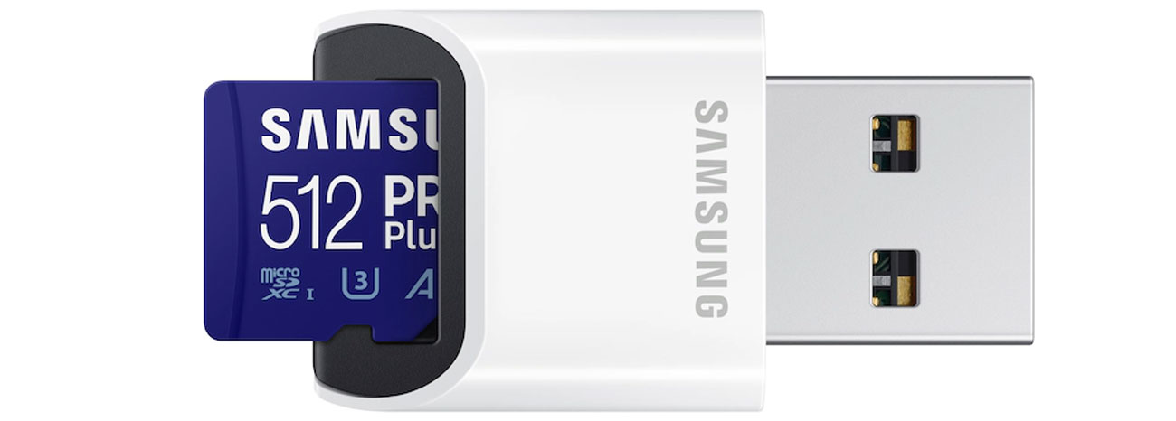 Samsung microSDXC PRO Plus w czytniku