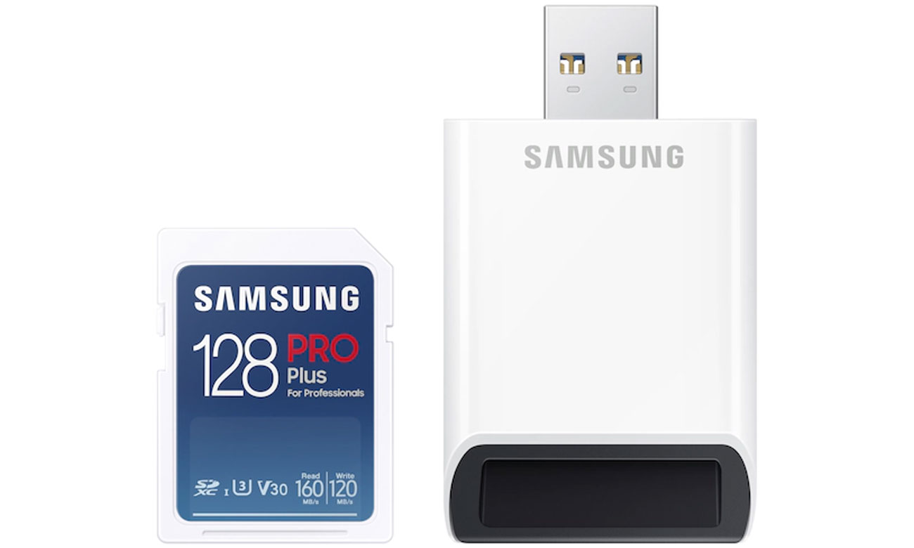 Карта пам'яті Samsung SDXC PRO Plus 128GB і рідер