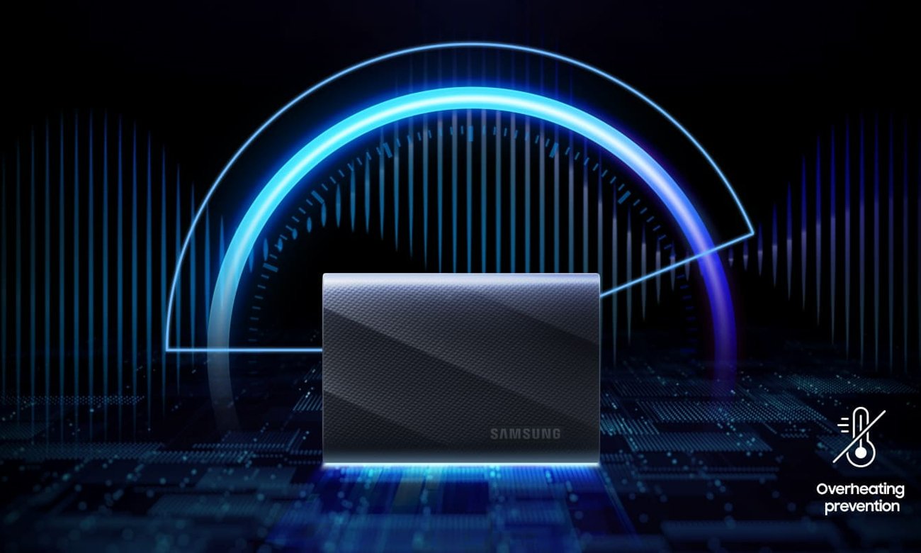 Dysk zewnętrzny SSD Samsung T9 Czarny - Widok od tyłu