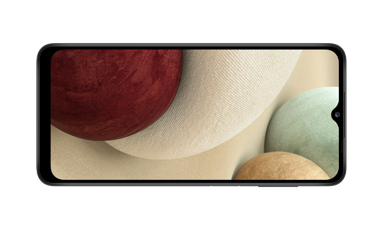 Samsung Galaxy A12 4/64 GB Black i jego ekran 6,5 cala o rozdzielczości HD+