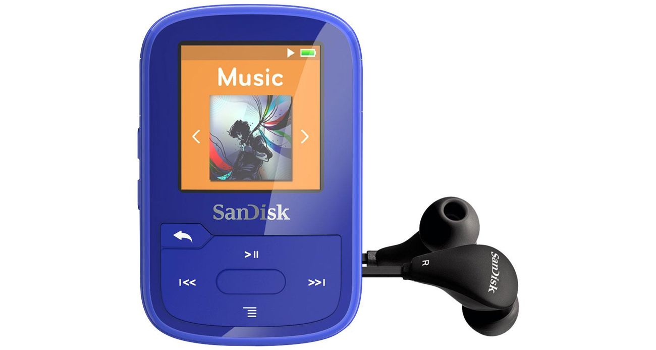 SanDisk Clip Sport Plus niebieski Słuchawki w zestawie