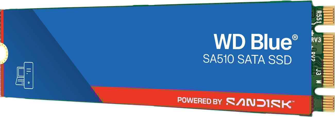 Dysk SSD M.2 WD Blue SA510 zamontowany w komputerze