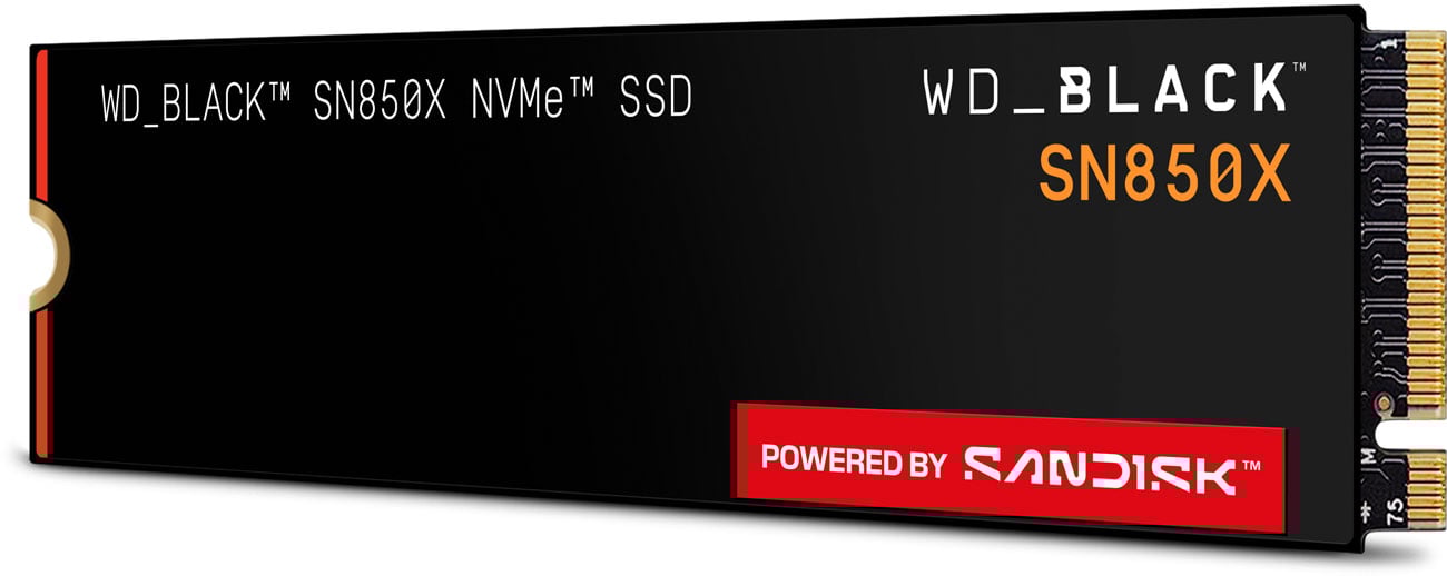 Dysk SSD M.2 NVMe WD BLACK SN850X - Widok od przodu
