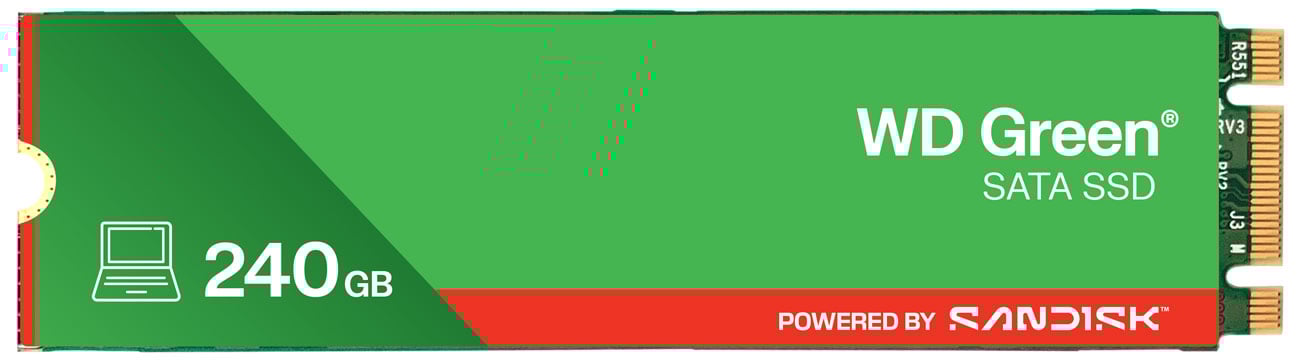 WD 240 GB M.2 SATA SSD Green widok z przodu pod kątem
