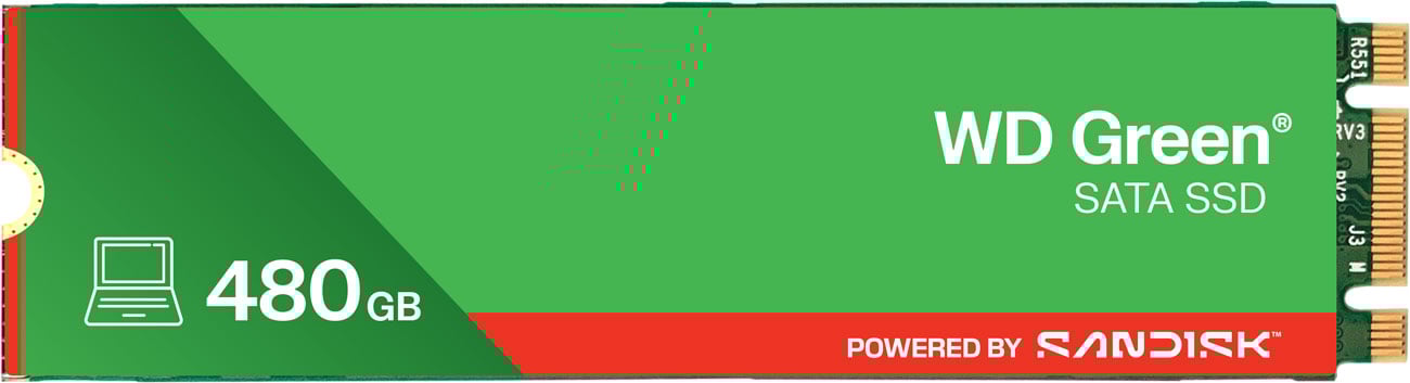WD 240 GB M.2 SATA SSD Green widok z przodu pod kątem