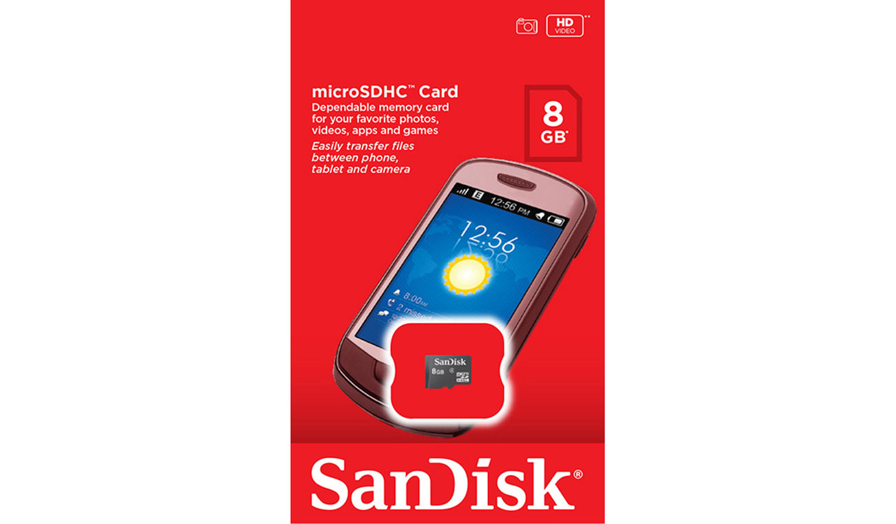 Karta pamięci SanDisk microSDHC 8 GB wytrzymała niezawodna