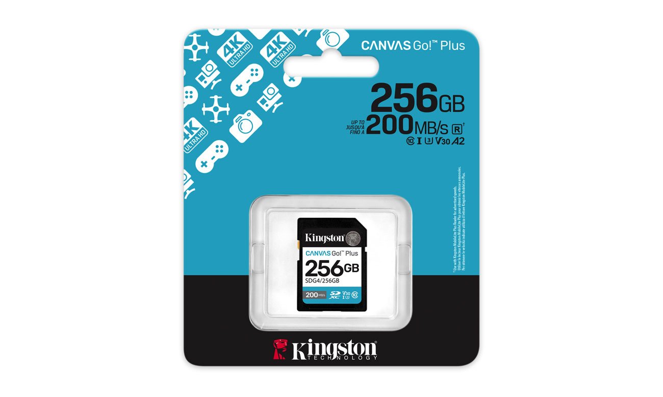 256GB SDXC Canvas Go! Plus Gen4 200MB/s C10 UHS-I U3 V30