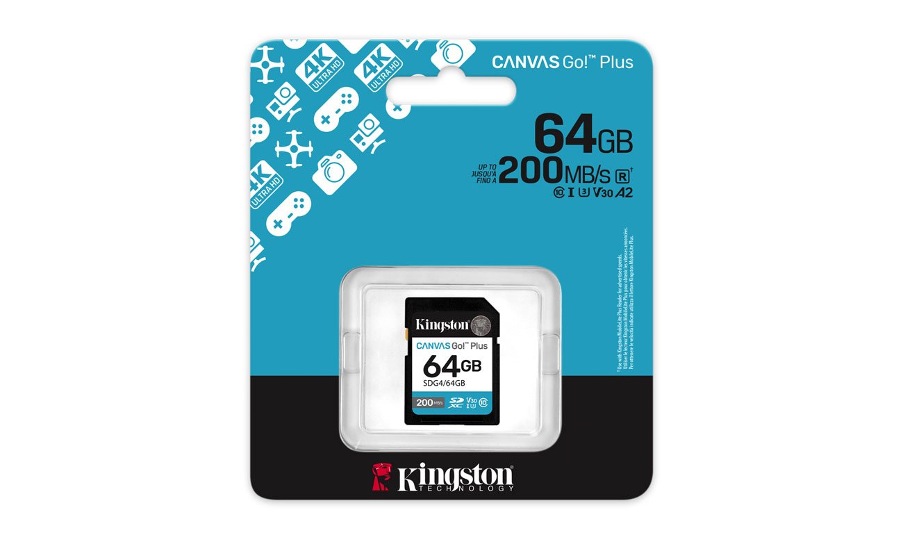 64GB SDXC Canvas Go! Plus Gen4 200MB/s C10 UHS-I U3 V30