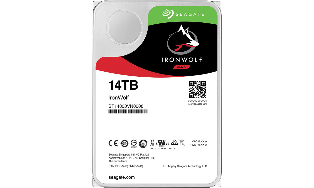 Dysk HDD Seagate IronWolf 14TB 7200obr. 256MB IronWolf ST14000VN0008