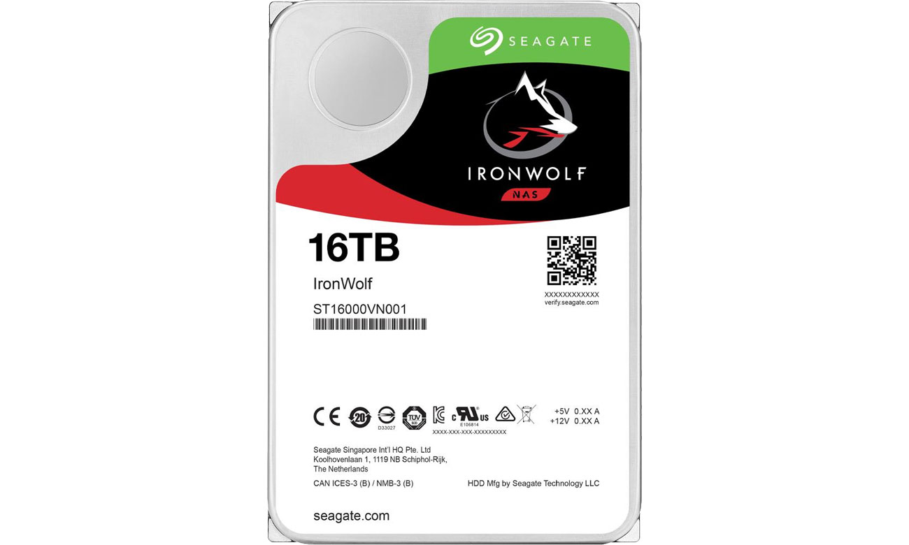 Dysk HDD Seagate 16TB 7200obr. 256MB Ironwolf ST16000VN001