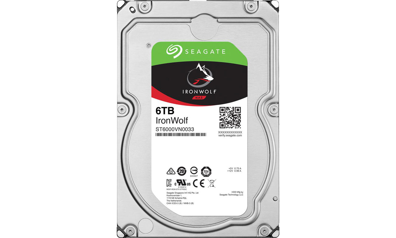 Dysk HDD Seagate 6TB 7200obr. 256MB IronWolf ST6000VN0033