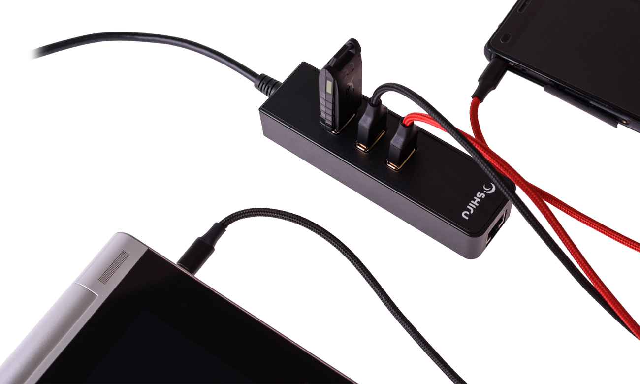 SHIRU Hub 3x USB3.0 + Gigabit Ethernet SHU-02