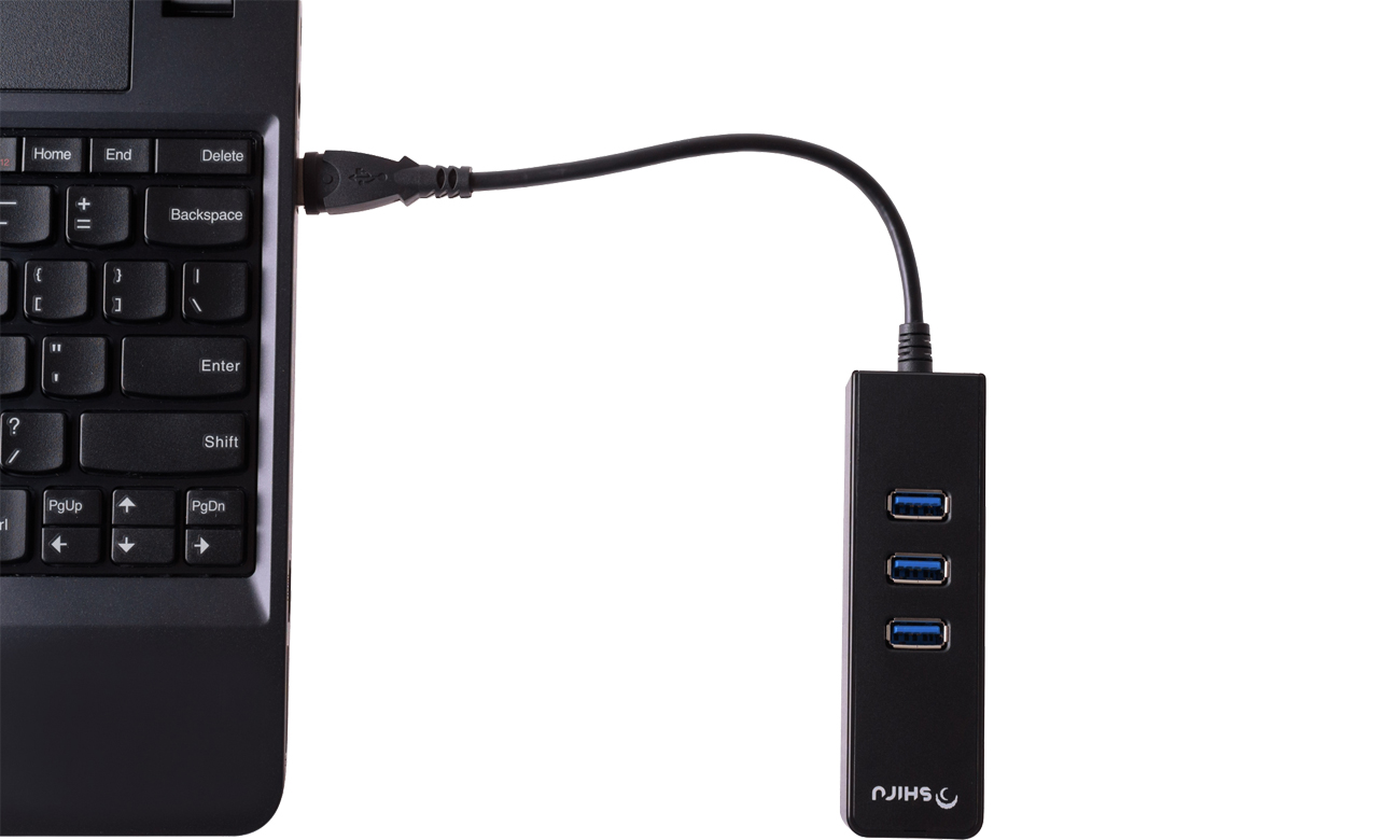 SHIRU Hub 3x USB3.0 + Gigabit Ethernet