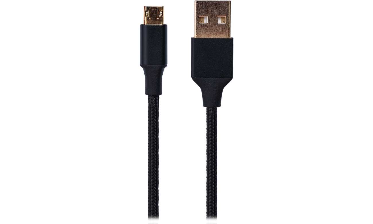 SHIRU Kabel microUSB - USB czarny SMUD-01B