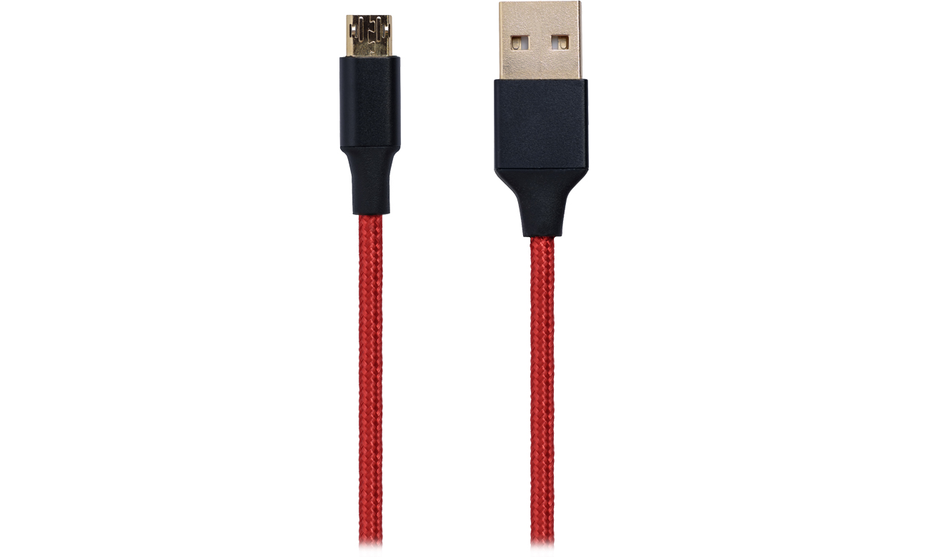 SHIRU Kabel microUSB - USB czerwony SMUD-01R