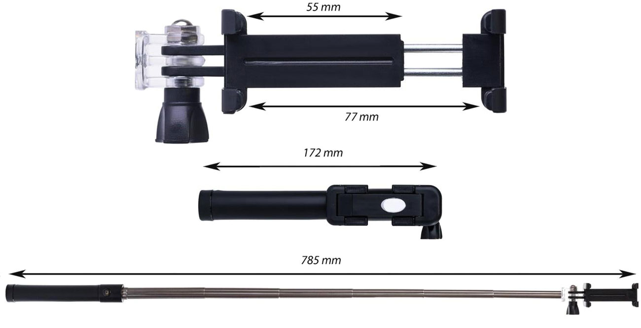Selfie stick SHIRU SSM-03 wymiary