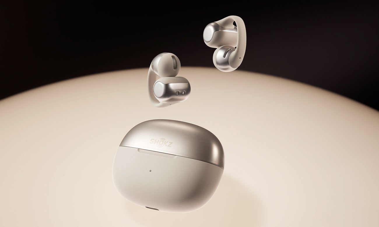 Słuchawki bezprzewodowe Shokz OpenDots One Szare - Grafika lifestyle