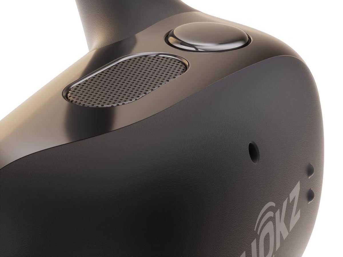 Słuchawki bezprzewodowe Shokz OpenFit 2 - Zbliżenie na słiuchawkę