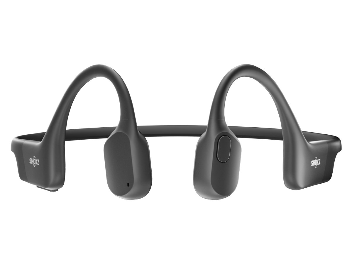 Słuchawki bezprzewodowe Shokz OpenRun USB-C Czarne - Widok od przodu