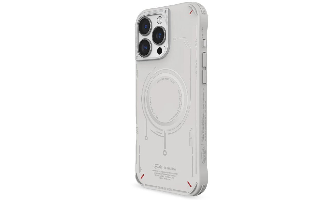 Etui Skinarma Mecha do iPhone 16 Pro 6.3 Magnetic Charging light grey