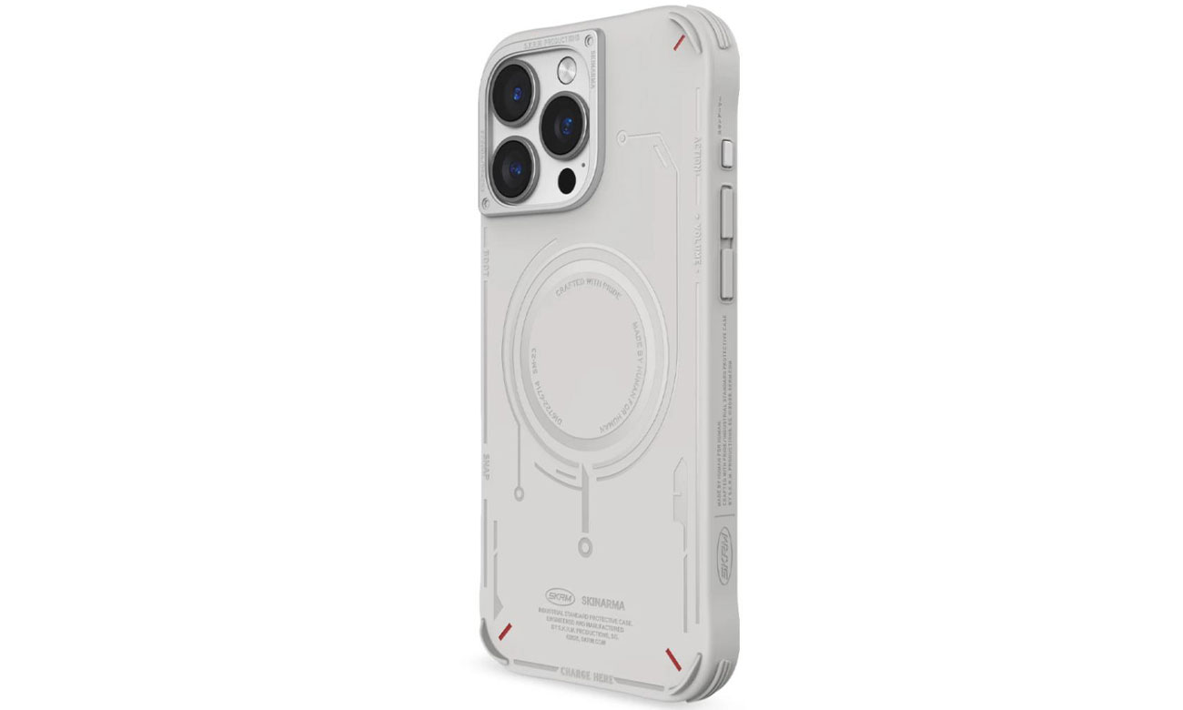 Etui Skinarma Mecha do iPhone 16 Pro Max 6.9 Magnetic Charging light grey