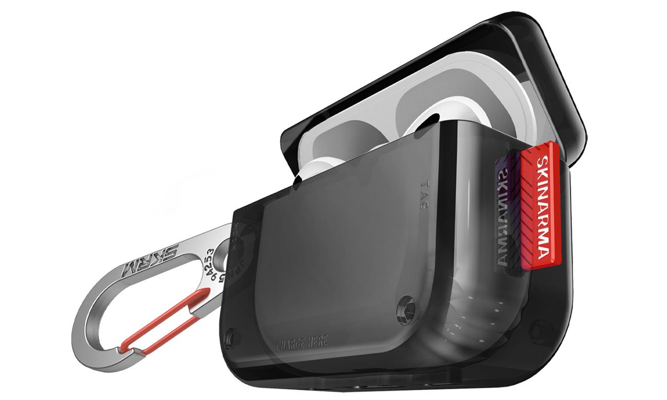 Etui Skinarma Saido do Apple AirPods Pro 2 Black - Widok od przodu pod kątem