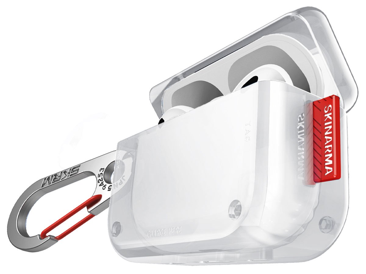 Etui Skinarma Saido do Apple AirPods Pro 2 Clear - Widok od przodu pod kątem