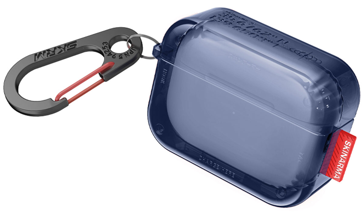 Etui Skinarma Saido do Apple AirPods Pro 2 Dark Blue - Widok od przodu pod kątem