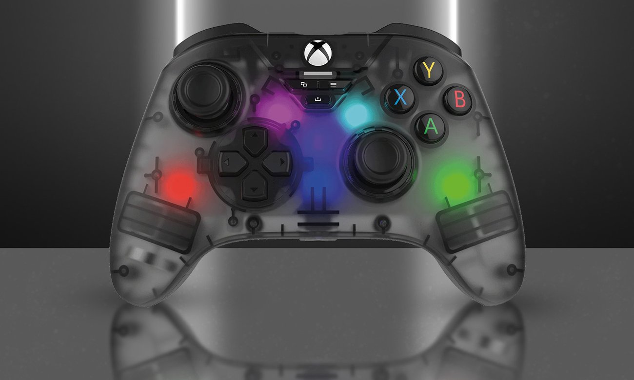 Snakebyte GamePad RGB X Controller für PC/Xbox Transparent-Schwarz - Hintergrundgrafik