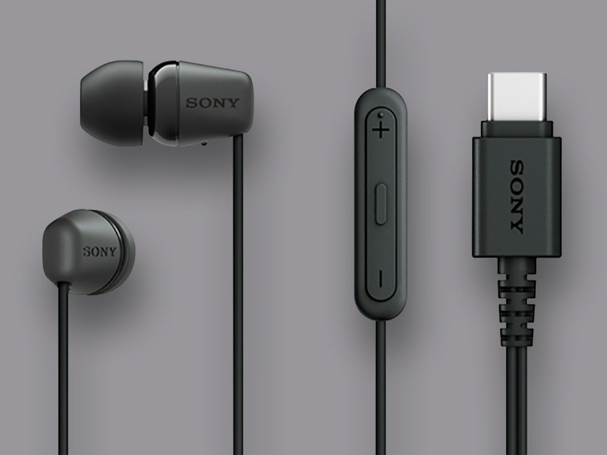 Słuchawki przewodowe Sony EX15C Czarne - Widok ogólny, grafika z tłem