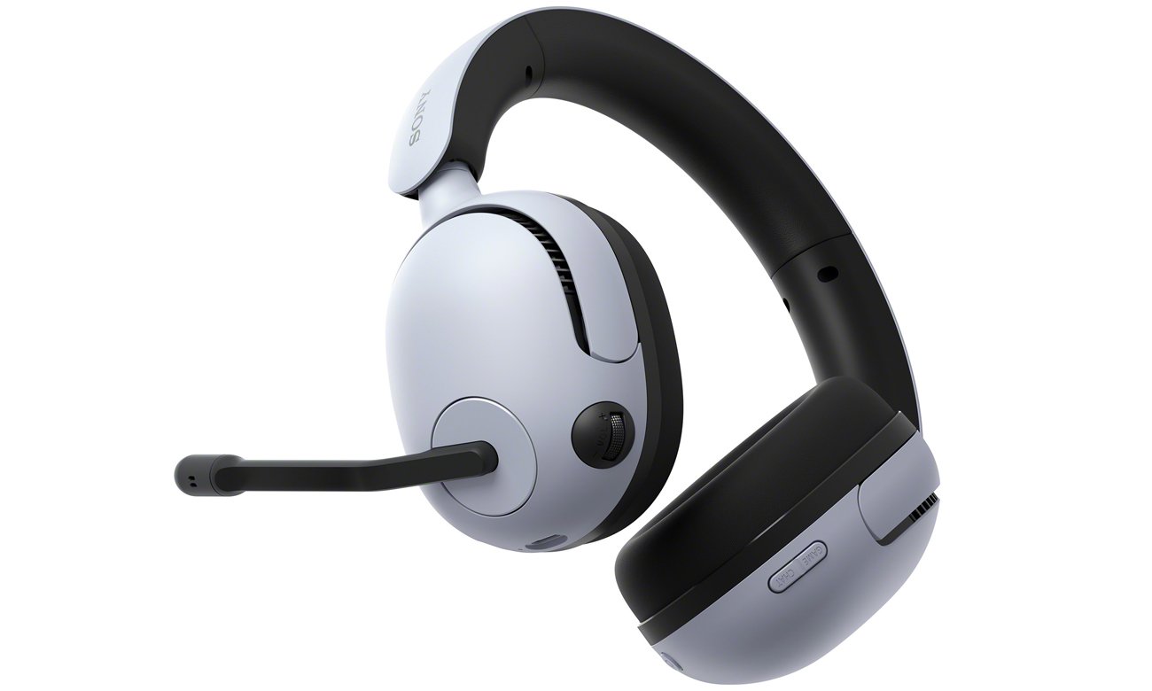 Słuchawki bezprzewodowe Sony INZONE H5 Białe - Widok od dołu pod kątem