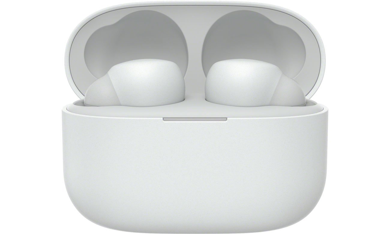 Бездротові навушники Sony LinkBuds S білі - вид спереду + чохол