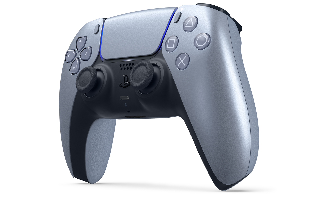 Sony DualSense Controller für PlayStation 5 Sterling Silver - Vorderansicht im Winkel